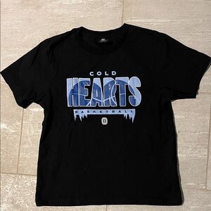 Overtime- Cold Hearts Basketball Black T-Shirt - YL